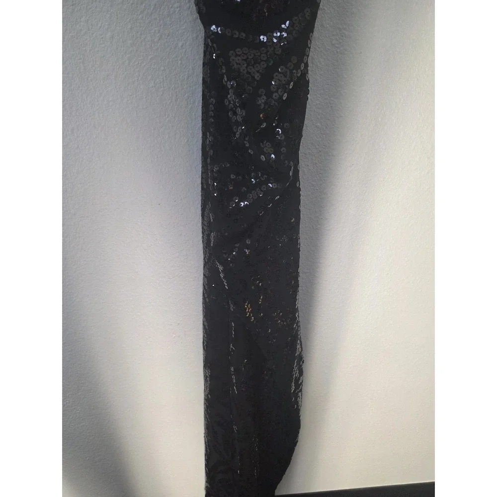 Dundas x Revolve Black Sequin Maxi Dress Size S Sleeveless Party Gown Formal